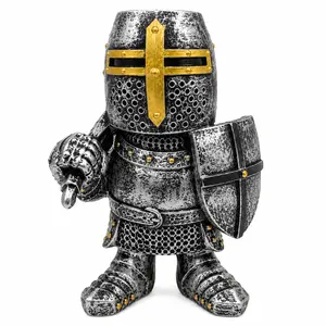 The Armored Kingdom King's Guard Knight Collectible Figurine - 4.5in Durable Resin, Hand-Painted Medieval Home Decor, Gift for Statue Enthusiasts, Collectible Figurines
