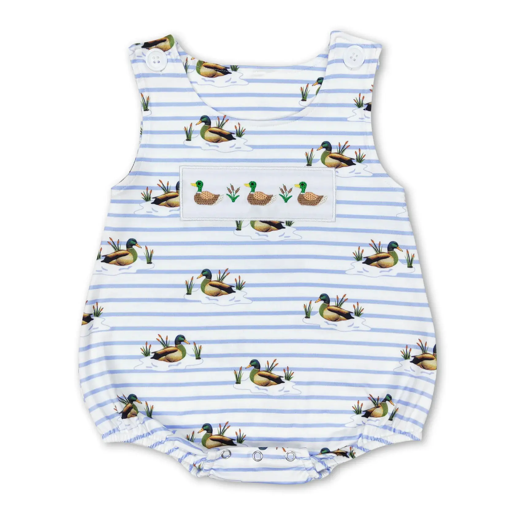 Baby Boys Embroidered Duck Short-Sleeve Bodysuit - Fun Themed Romper Jumpsuit, Baby Boys Clothing, Bodysuit Clothes, Affordable Prices