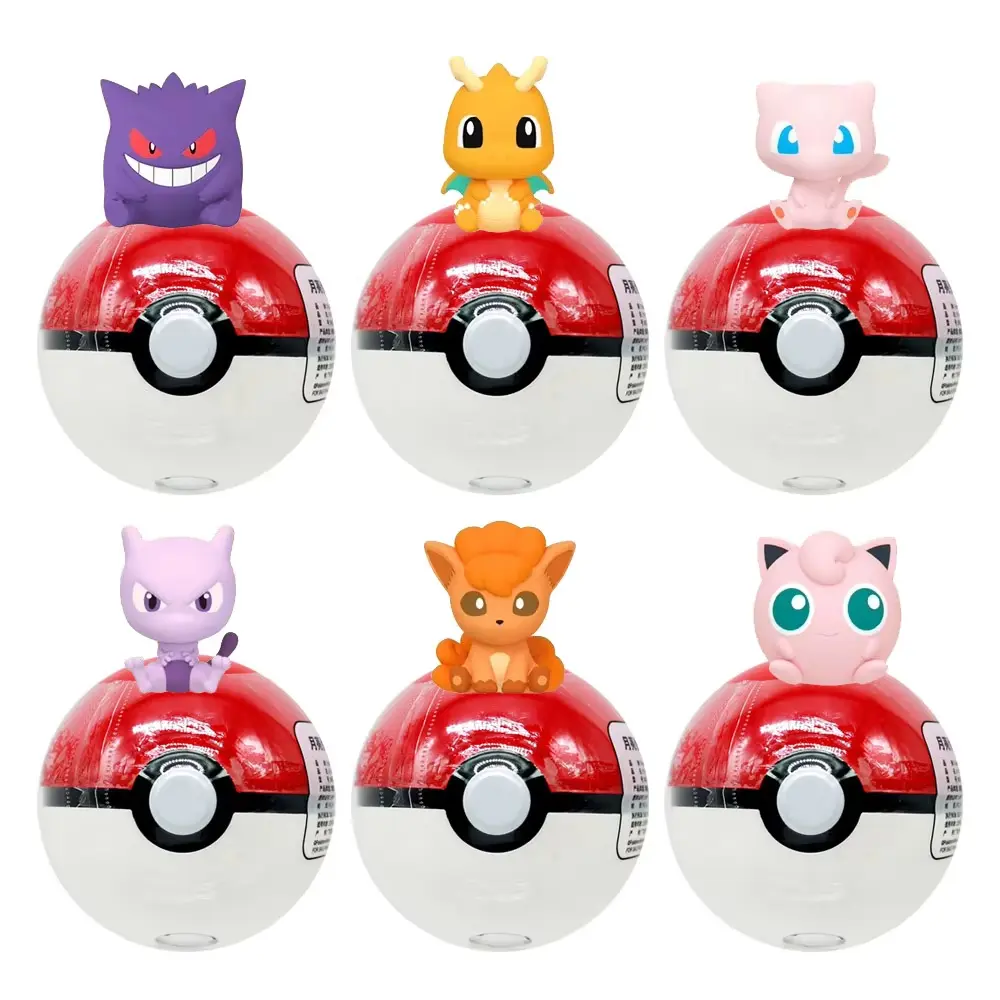 Pokémon Blind Box Toy Mini Figures with Pokeball Collect Gengar Dragonite Mewtwo Vulpix Jigglypuff Mew Pocket Monster Gifts