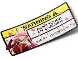 Fraxx Funny Warning Car Sticker Car Humor Anime Darling Warning Decal Car Warning Vinyl Sticker Anime Manga