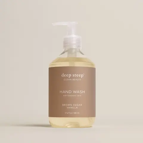 17.6 fl oz Alcohol-Free Scented Natural Brown Sugar Sweet Vanilla Liquid Hand Soap - Non Toxic Hand Soap, Gentle Cleansing, Hydrating, Nourishing, Soothing Fragrance, Hyaluronic, Citric Acid, Nail Care for Adults, Beauty Products