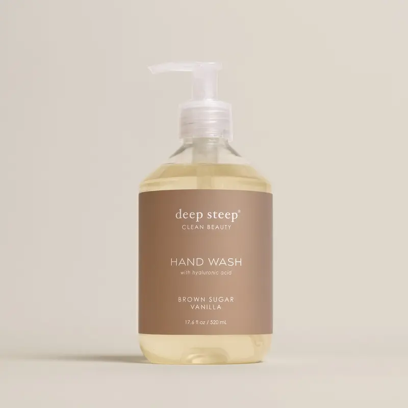 17.6 fl oz Alcohol-Free Scented Natural Brown Sugar Sweet Vanilla Liquid Hand Soap - Non Toxic Hand Soap, Gentle Cleansing, Hydrating, Nourishing, Soothing Fragrance, Hyaluronic, Citric Acid, Nail Care for Adults, Beauty Products