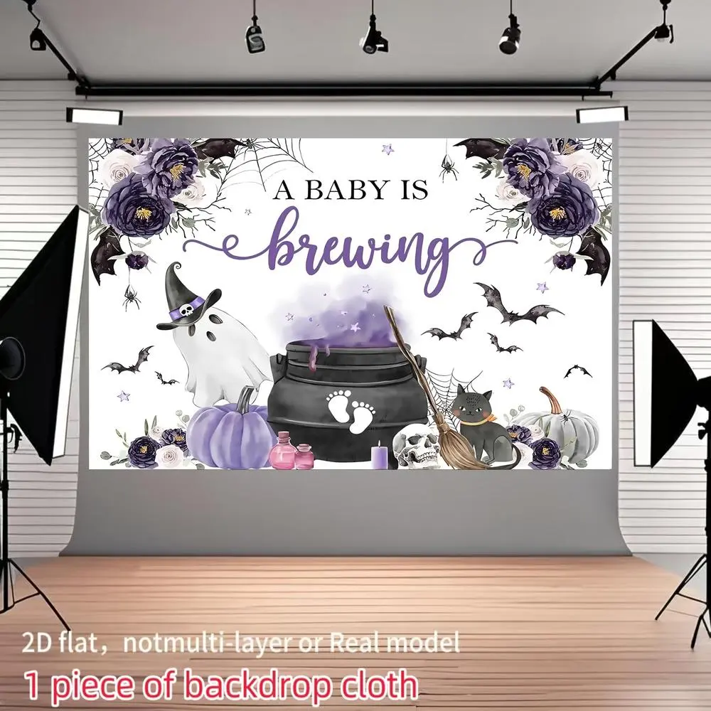 1pc Soft Durable Polyester 2D Flat 75th Birthday Party Backdrop - Glam Vibrant Floral & Butterfly Prints, Pink & Purple Flowers, Golden "Happy 75th Birthday" Text, White Banner Ornament, All Seasons Textile for Indoor Home Celebrations