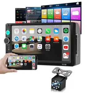 Bileeko 7" Double 2 DIN Car MP5 Player Bluetooth Touch Screen Stereo Radio With Camera