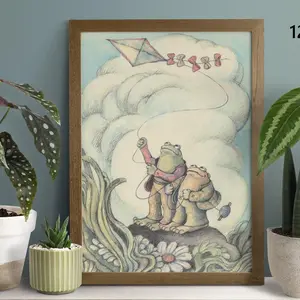 Arnold Lobel Art Print, Frog Wall Decor, Vintage- Frog And Toad Satin Posters, Frog Art, Light Academia Decor, Ideal Friends Gift, Room Decor