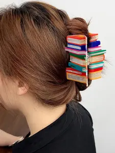 Book-shaped Hair Clip, Barrettes, Cute Boho Hair Accessory, Suitable for Ponytails, Minimalist Headwear, Suitable for Thick Hair, Suitable for Everyday Wear, Vacations, Dates, and Other Occasions, and Also Makes A Delightful Little Gift.