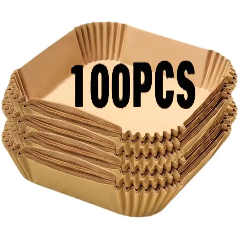 Air Fryer Liner,100pcs Non-stick Oil-proof Waterproof Parchment Paper,Multi-purpose for Baking,Roasting,Kitchen Accessories for Bakeware Utensils