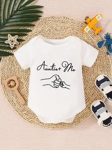 "Auntie + Me" Baby Bodysuit - Fist Bump Aunt & Baby Graphic Onesie for Infants