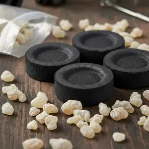 Goddess of the Ocean -  Charcoal & Frankincense Duo Pack - 4 Premium Incense Charcoal Discs & 1.5 oz Pure Natural Frankincense Resin for Meditation & Cleansing Rituals