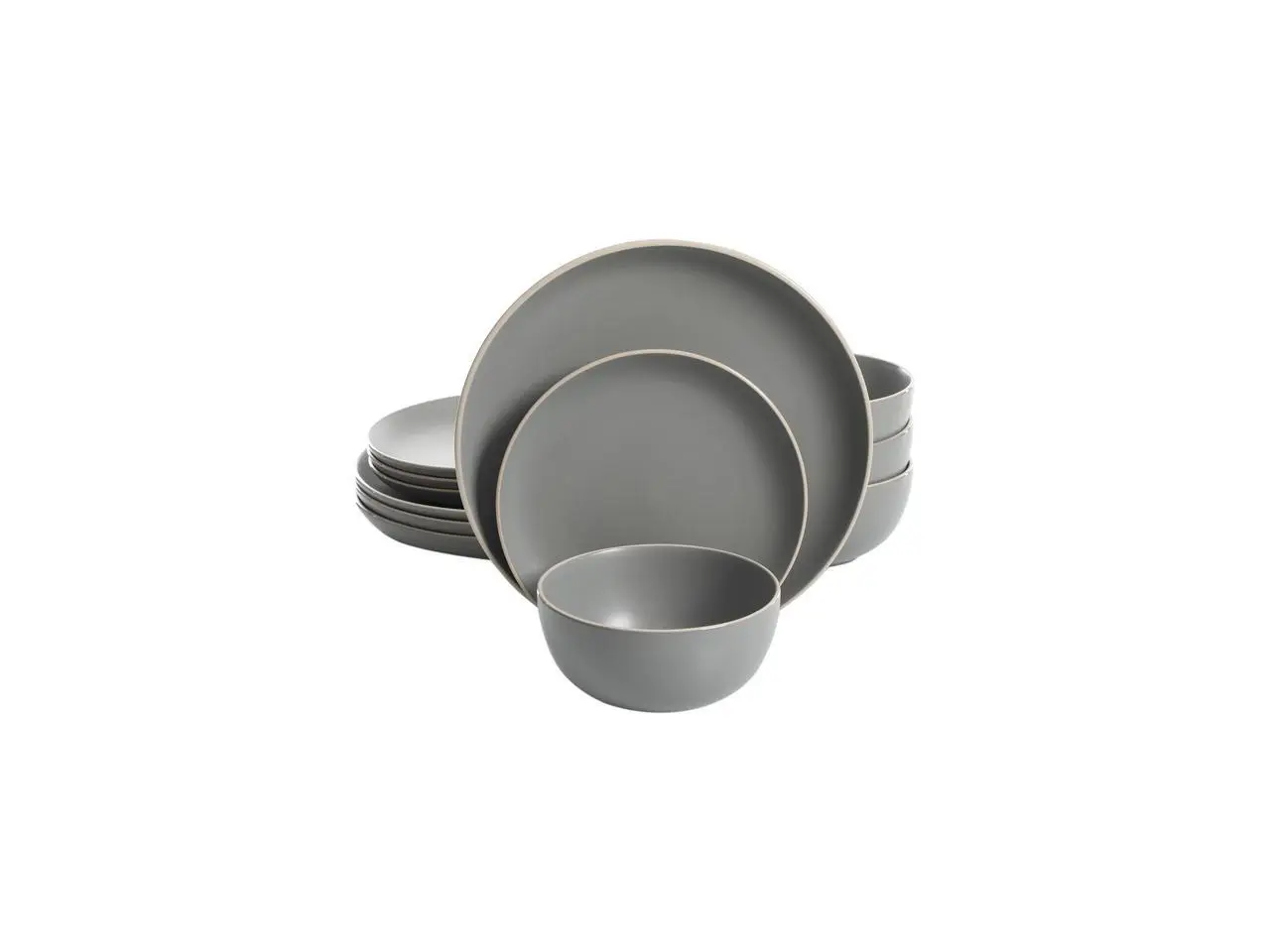 Gibson Overseas Rockaway 12 piece Dinnerware Set in Grey