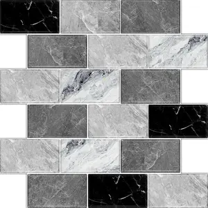 10 Sheets Peel and Stick Backsplash 12"X12" Adhesive Subway Wall Tile Sticker for Kitchen Bathroom Renter Friendly Marble