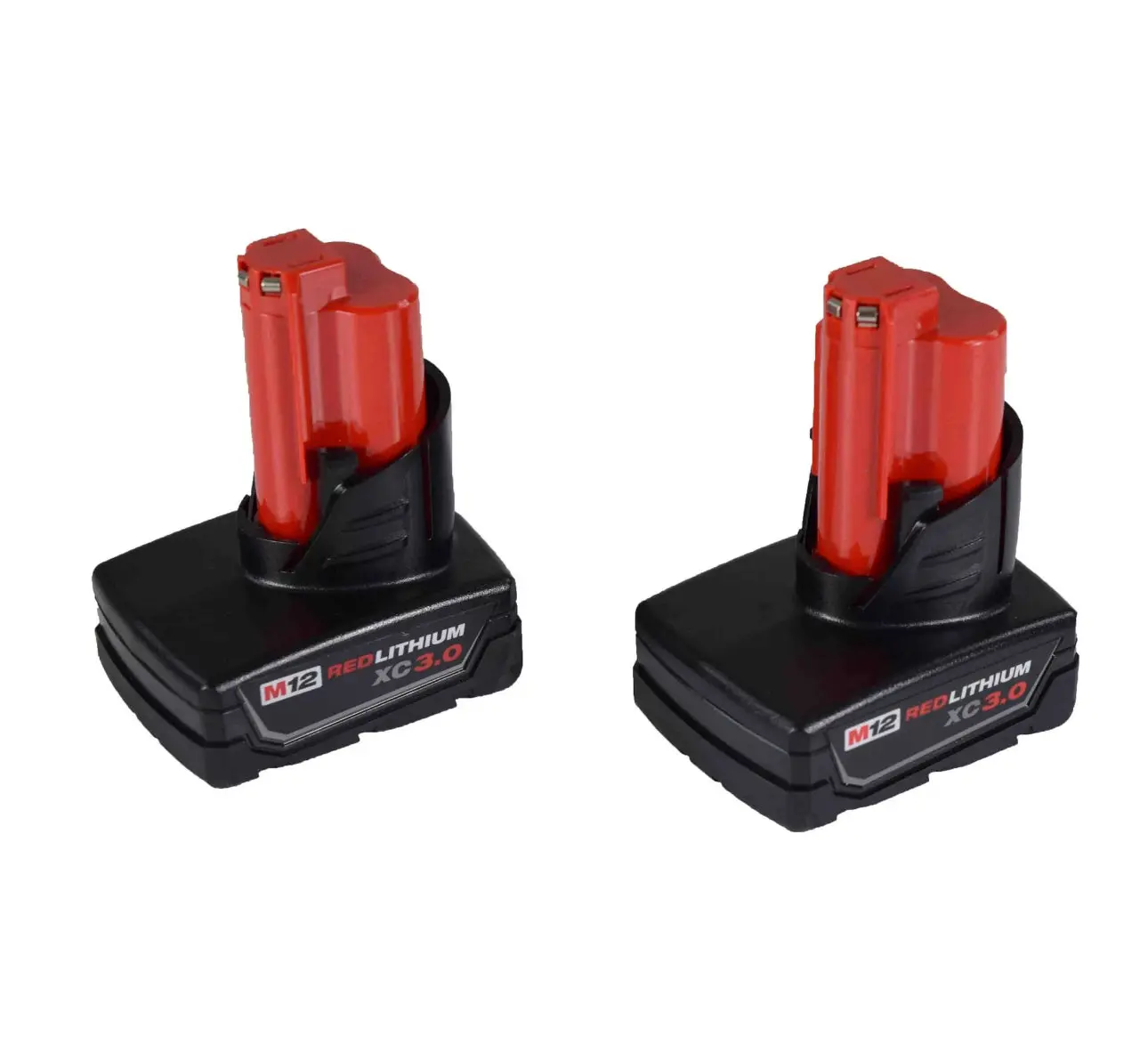 Milwaukee M12 Lithium-Ion Extended Capacity Batteries (2-Pack, 3.0 Ah, 90Wh) - 2-Pack Ready, 30-75 Min Fast Recharge, Fuel Gauge, Flat Base Stands, Cordless Accessories for All M12 Tools