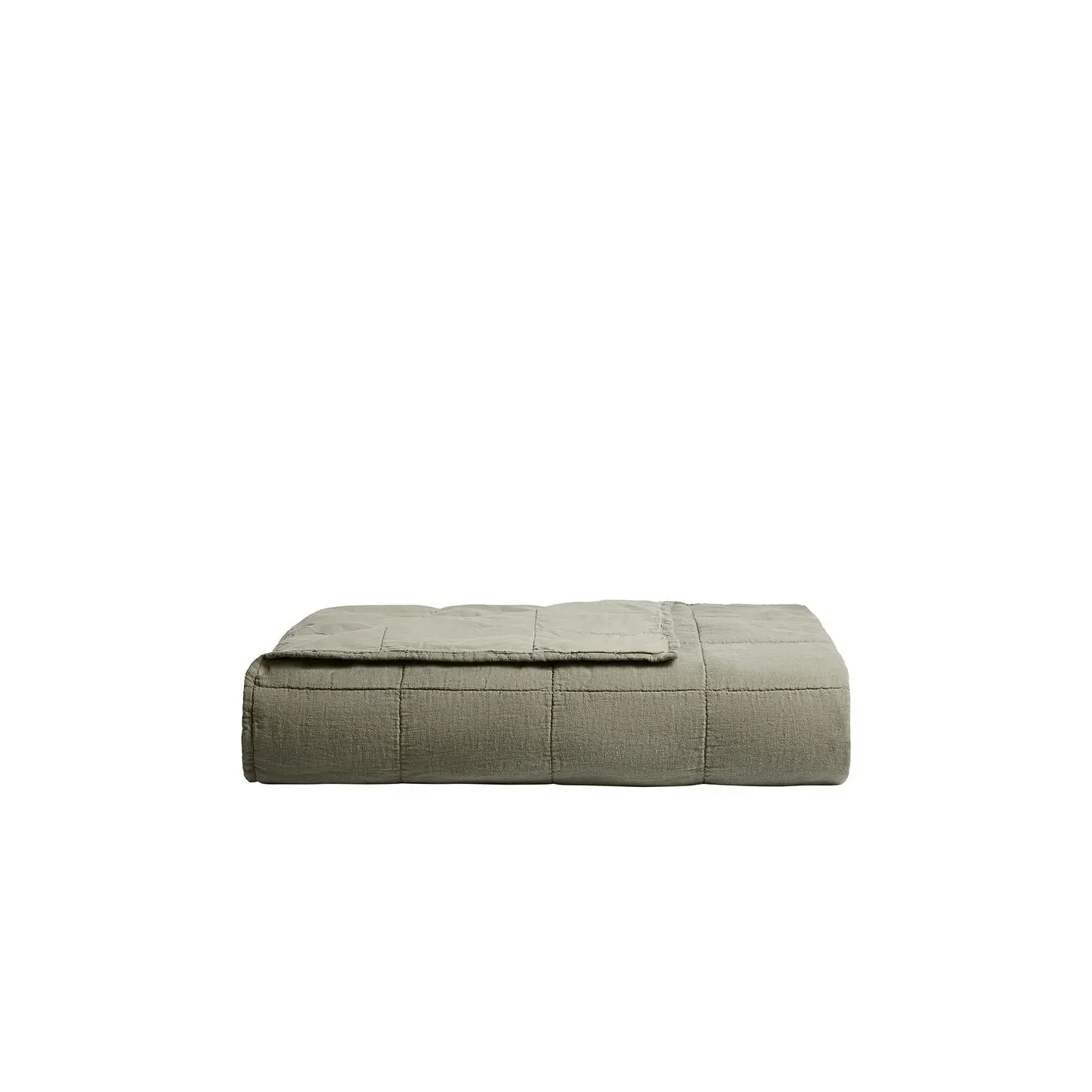 Parachute Linen Box Quilt in Moss Parachute Linen Box Quilt in Moss