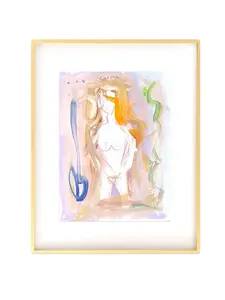 Original Abstract Watercolor Nude Female Painting, Digital Print, Digital Download, Pink, Purple, 8x10, “Anastasia”