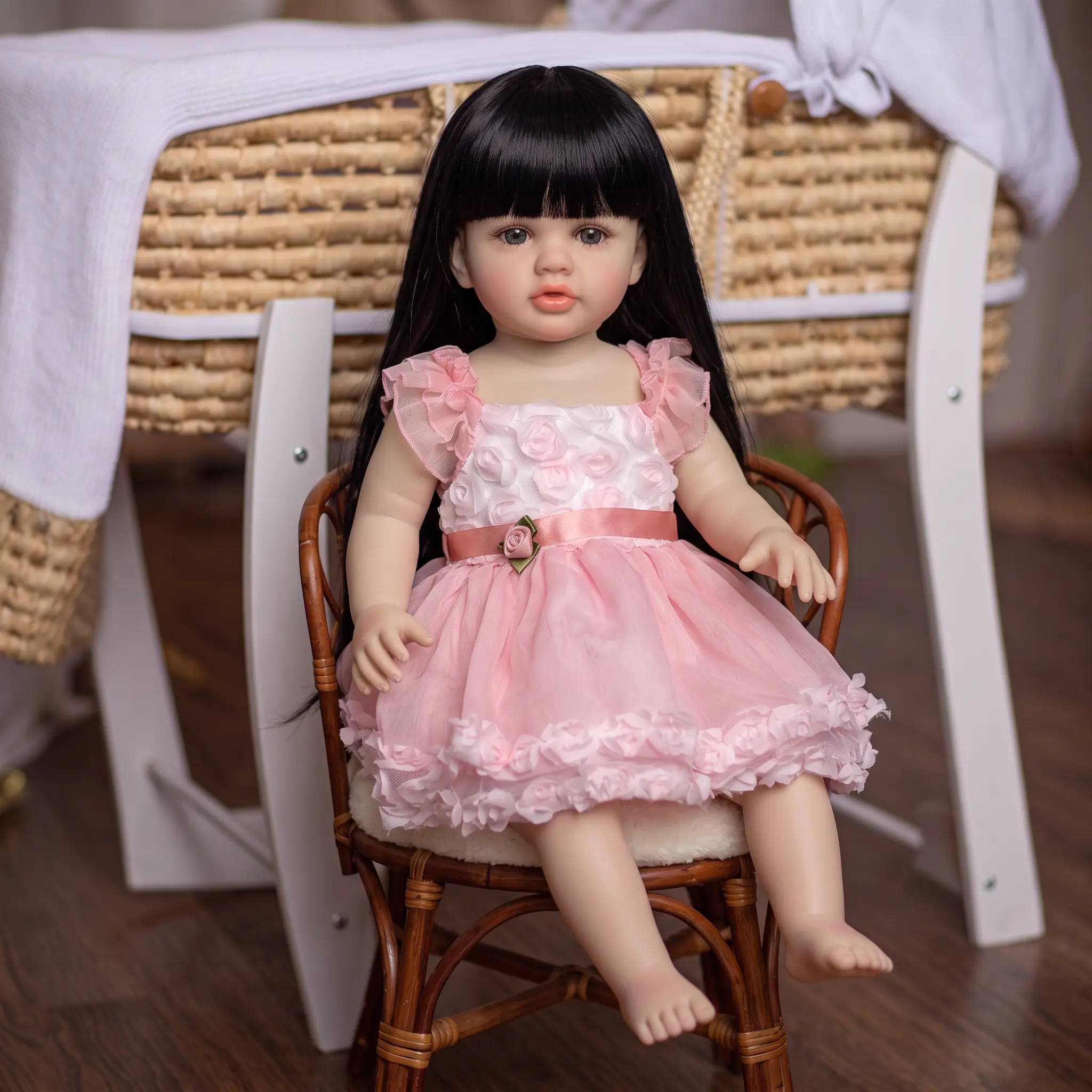 Lifelike Reborn Baby Dolls 22 Inch Full vinyl body Real Life Baby Dolls For kids Age 3+ Suitable gifts for Mother's Day Valentine's Day Children's Day & Christmas