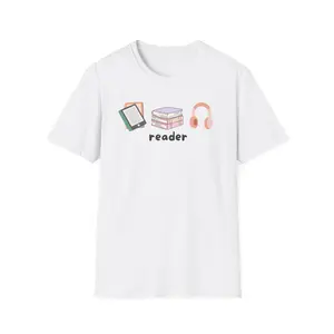 Library Days | reader graphic T-Shirt | books, e-reader, headphones