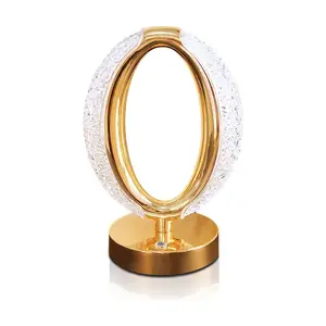 Cordless Crystal Lamp, Touch Sensor Control LED Table Lamp,3 Color Stepless Dimmable Battery Powered Lamp