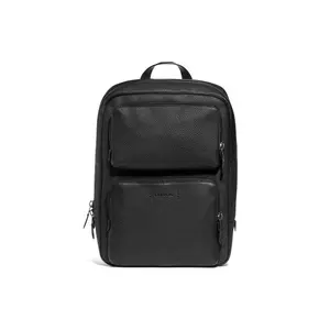 COACH Gotham 29 Floral Flap Drawstring Canvas and Leather Travel Backpack for Men in Black Bronze