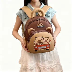 NewGirl’s /Boy's Cute Capybara Mini Backpack    "Happy Days" Print + Lightweight (≤300g) |             Adjustable Straps |             Travel/Daily/Gift
