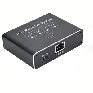4 Port Gigabit Ethernet Splitter, Upgrade Version Rj45 Network Distributor, 1000 Mbps Cat5/cat6/cat7/cat8 Cable, Connects 4 Devices Simultaneously