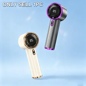 Digital Display 100-Speed Turbo Handheld Adjustable Cooling Fan USB Rechargeable Mini Desk Fan Adjustable Speeds Fan