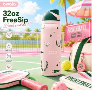 Owala 32oz FreeSip Weekender Sports Water Bottle Double Wall Insulated Leak Resistant Flip Straw Tumbler Ideal for Pickleball Players Gym & Outdoor Games