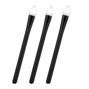 3PCS Silicone Makeup Applicator Brushes - Eyeshadow & Lip Mask Tools Soft Reusable Comfortable for Cream Shadow Lipstick