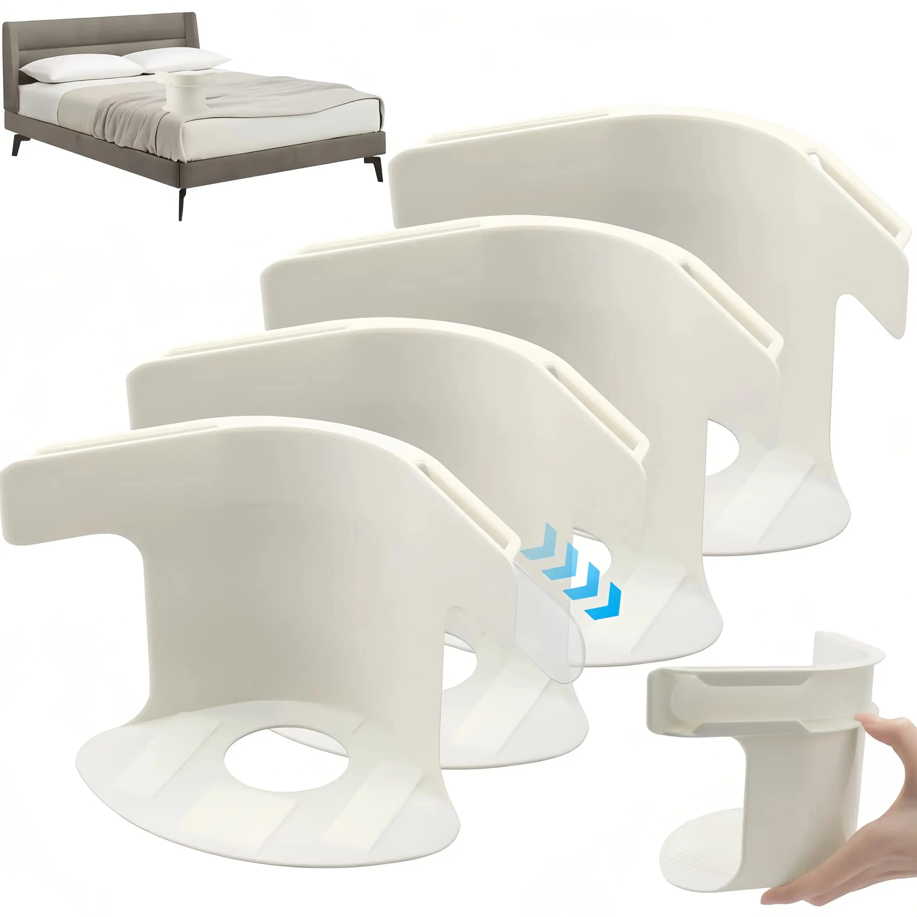 4-Pack Thickened Bed Sheet Clips - Anti-Slip Design, Suitable for King, Double, Queen, and Toddler Beds - Durable PP Material, Dual Use for Hotel, Home, and Commercial - Easy Installation (4-Pack), Bedding Accessories, Compact Design, Anti-Slip Function