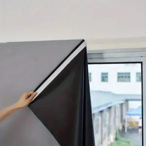 Blackout Curtain for Bedroom Convex Windows, Easy Installation, No Drilling Required, Adhesive Style, Short Length, Home Kitchen Use