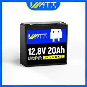 WattCycle 12V 20Ah LiFePO4 Lightweight Battery, Children's Toy Lithium Battery, EV Grade A+ Cells, Built-in 20A BMS, Low-temperature Protection - Also Suitable for Security Camera, Fish Finder