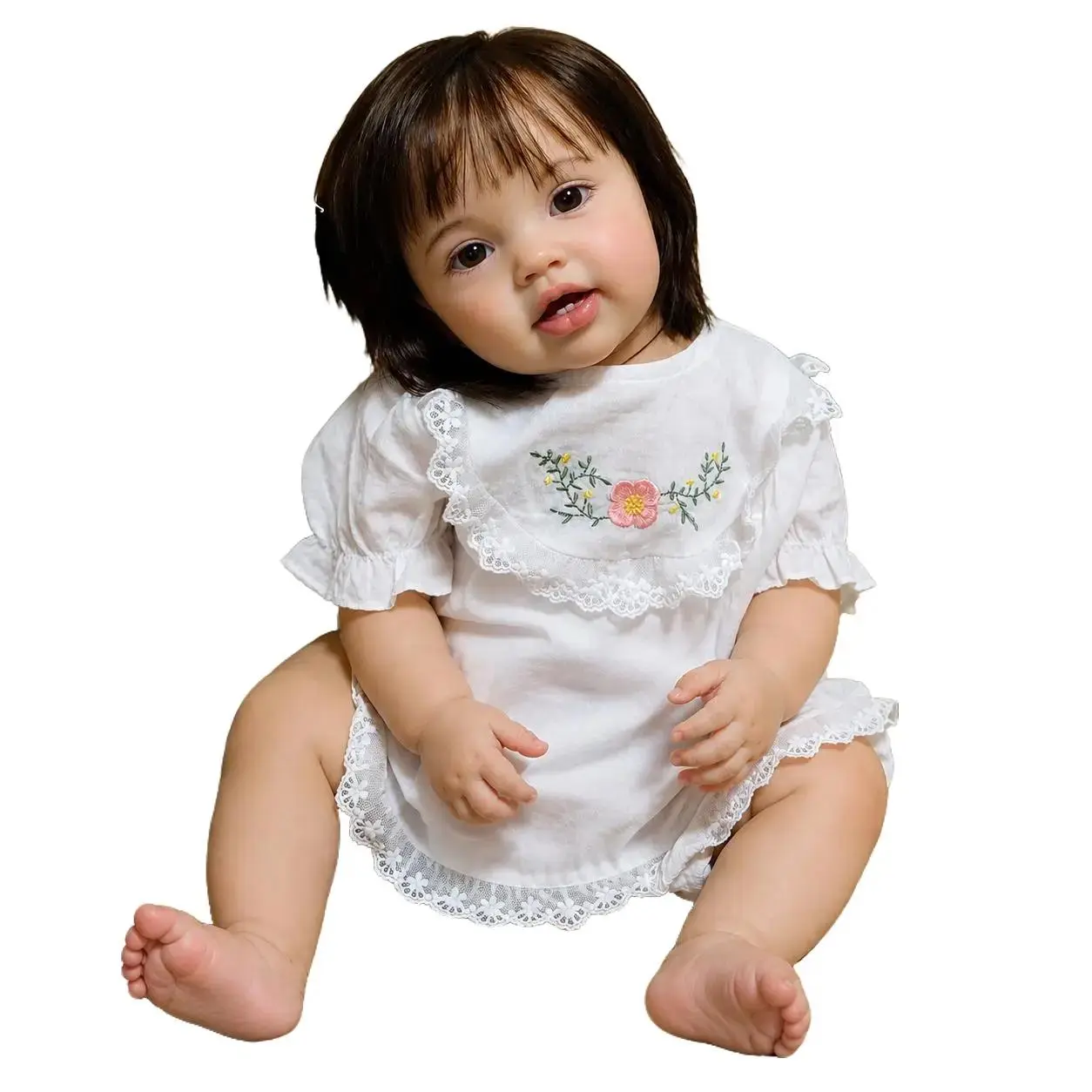 24in Lifelike Newborn Gorgeous Doll - Handmade Craft Soft-Body Plush Surprise Figure, Ideal Baby Gifts for Birthday, Christmas (Toys & Hobbies, Dolls & Stuffed Toys), Doll Accessories, Clothes For Dolls Fluffy Bunny Pompom