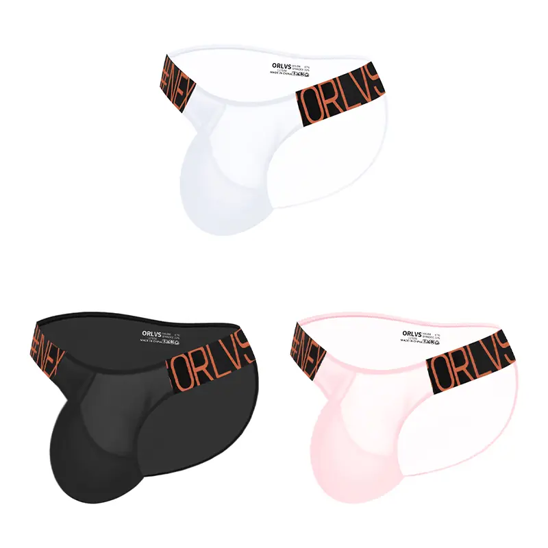Men's Ice Silk Sheer Mesh Briefs Underwear Low Rise Bikini Panties Breathable Convex Underpants Quick Dry Elastic Wide Waistband Lingerie Day
