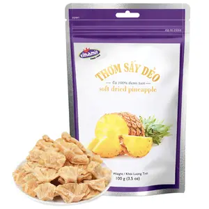 Vinamit Dried Pineapple chunks | Sweet & Tangy Tropical Healthy Fruit Snack 3.52 oz bag | Vegan, Non-GMO, No Artificial Colors, Direct Trade | Candied pineapple Ideal for Hiking, Travel & Baking