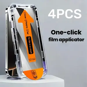 Tempered Glass Screen Shockproof Protector, Easy Installation Tool Kit Phone Screen Protector, Cellphone Accessories for iPhone 11/12/13/14/15/16, Cases