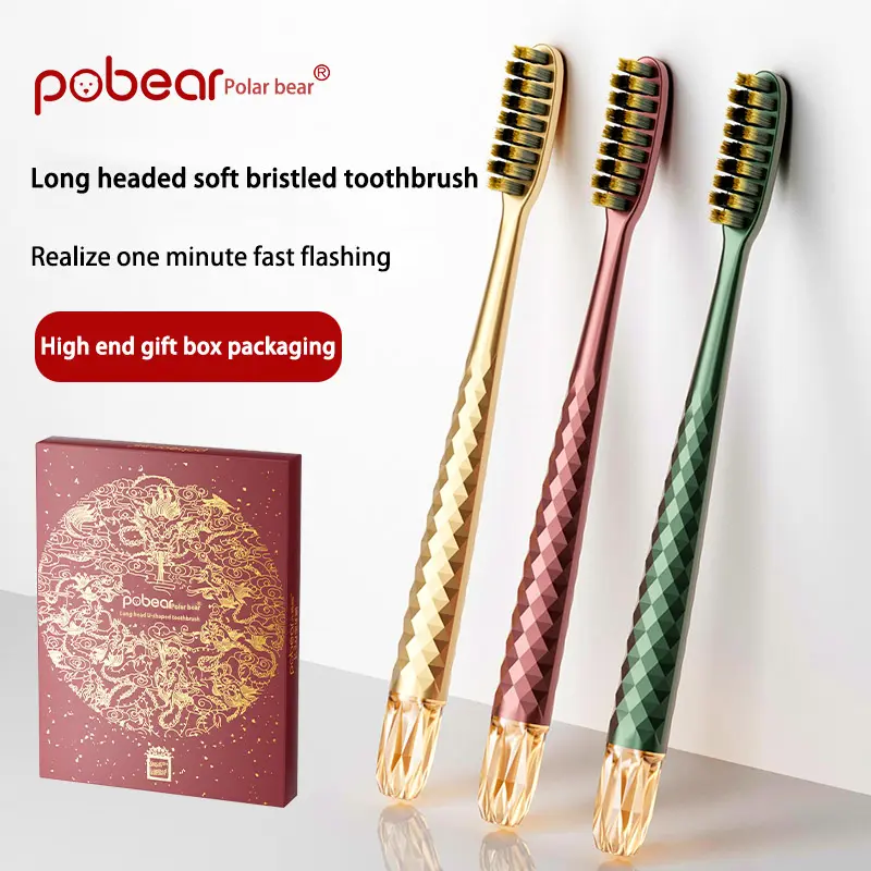 [Innovative U-shaped long head toothbrush] The U-shaped long head toothbrush can better fit the tooth surface, with soft and fine bristles, non-slip handle, and long head toothbrush.