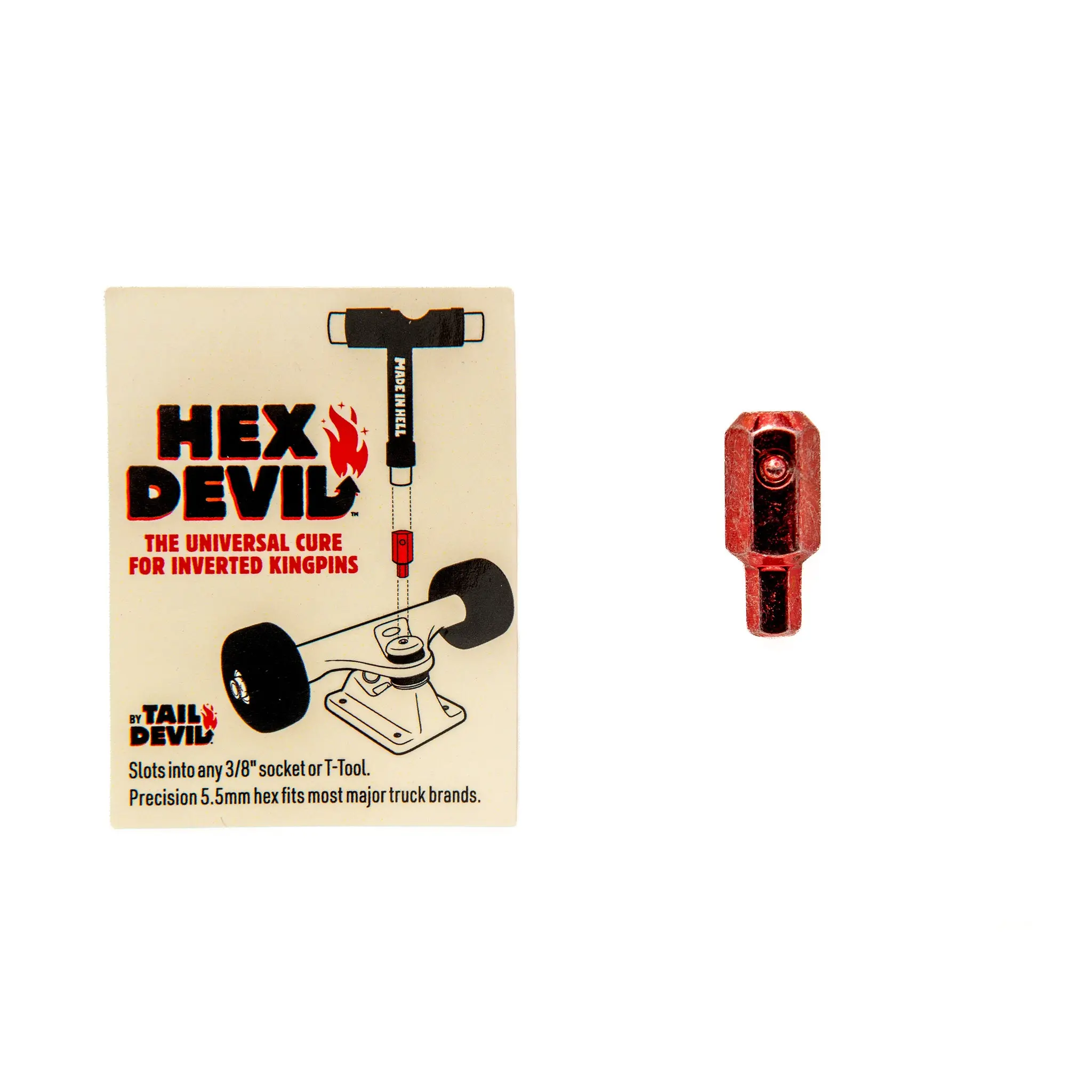 Hex Devil 5.5mm Skateboard Hex Bit - Inverted Kingpin Skate Tool