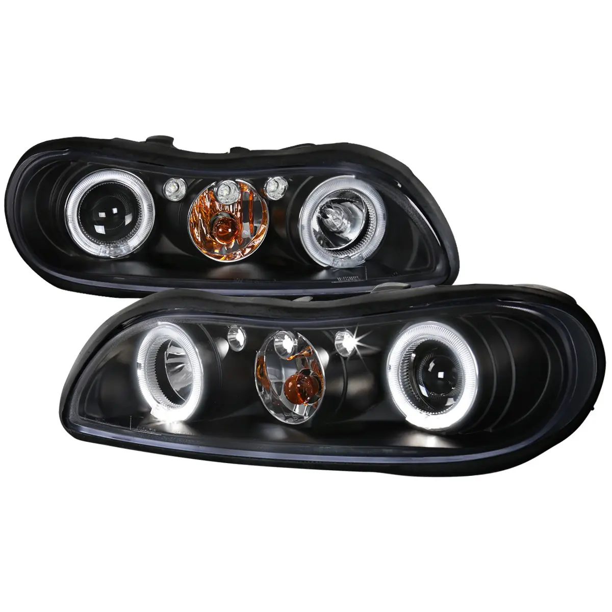 1997-2005 Malibu/ Oldsmobile Cutlass Dual Halo Projector Headlights (Matte Black Housing/Clear Lens)