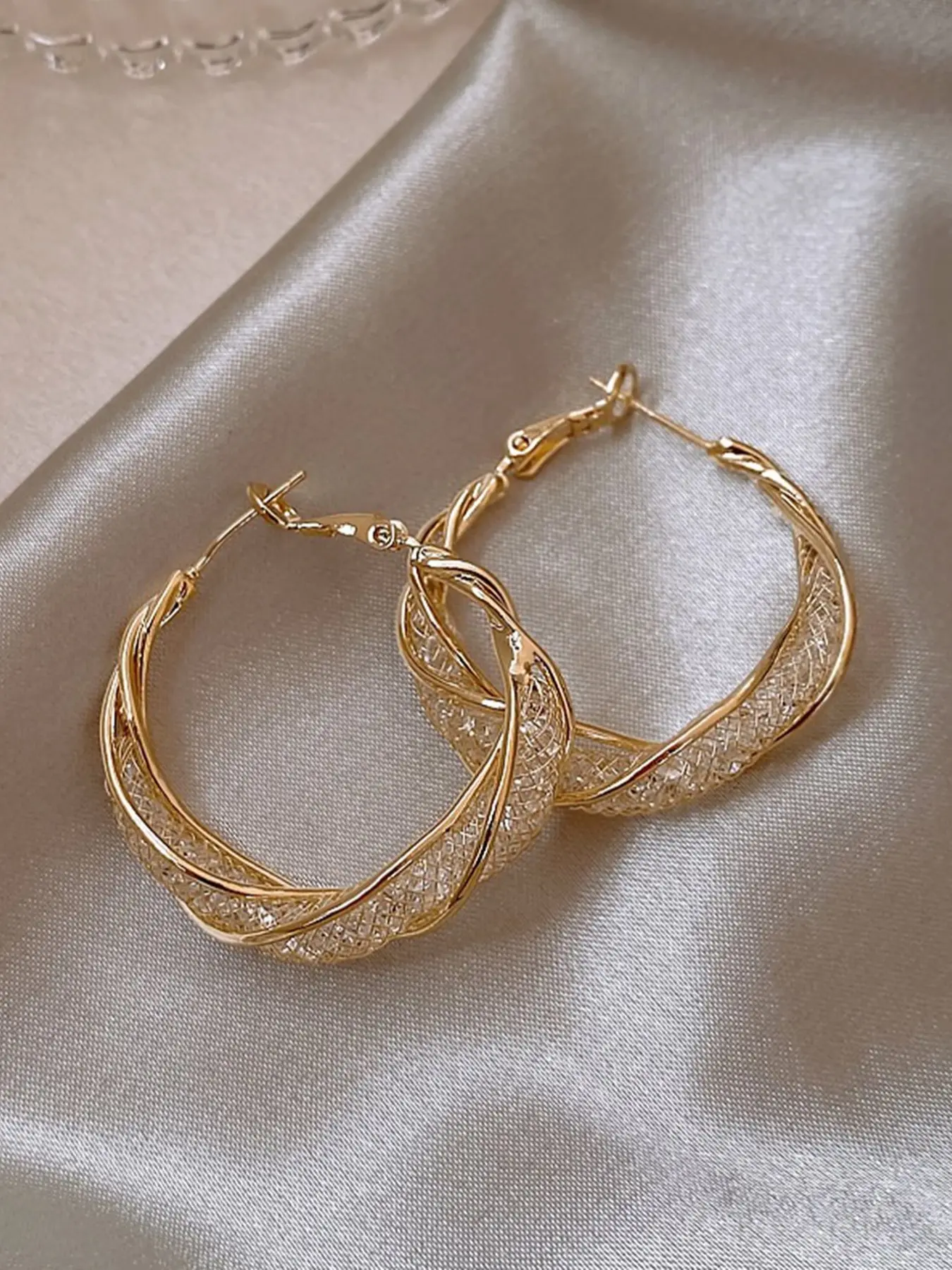 Women's Elegant Geometric Rhinestone Copper High Quality Earrings, Fashion Jewelry for All Seasons, Lightweight Luxury Design