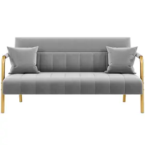 56.5" Velvet Sofa Gold Metal Frame Living Room Studio Apartment Small Space, Customized
