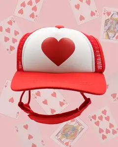 PupLid Heart Dog Trucker Hat - Furfect Fit for Active Dogs Lightweight Breathable Design Classic High Profile Foam Style