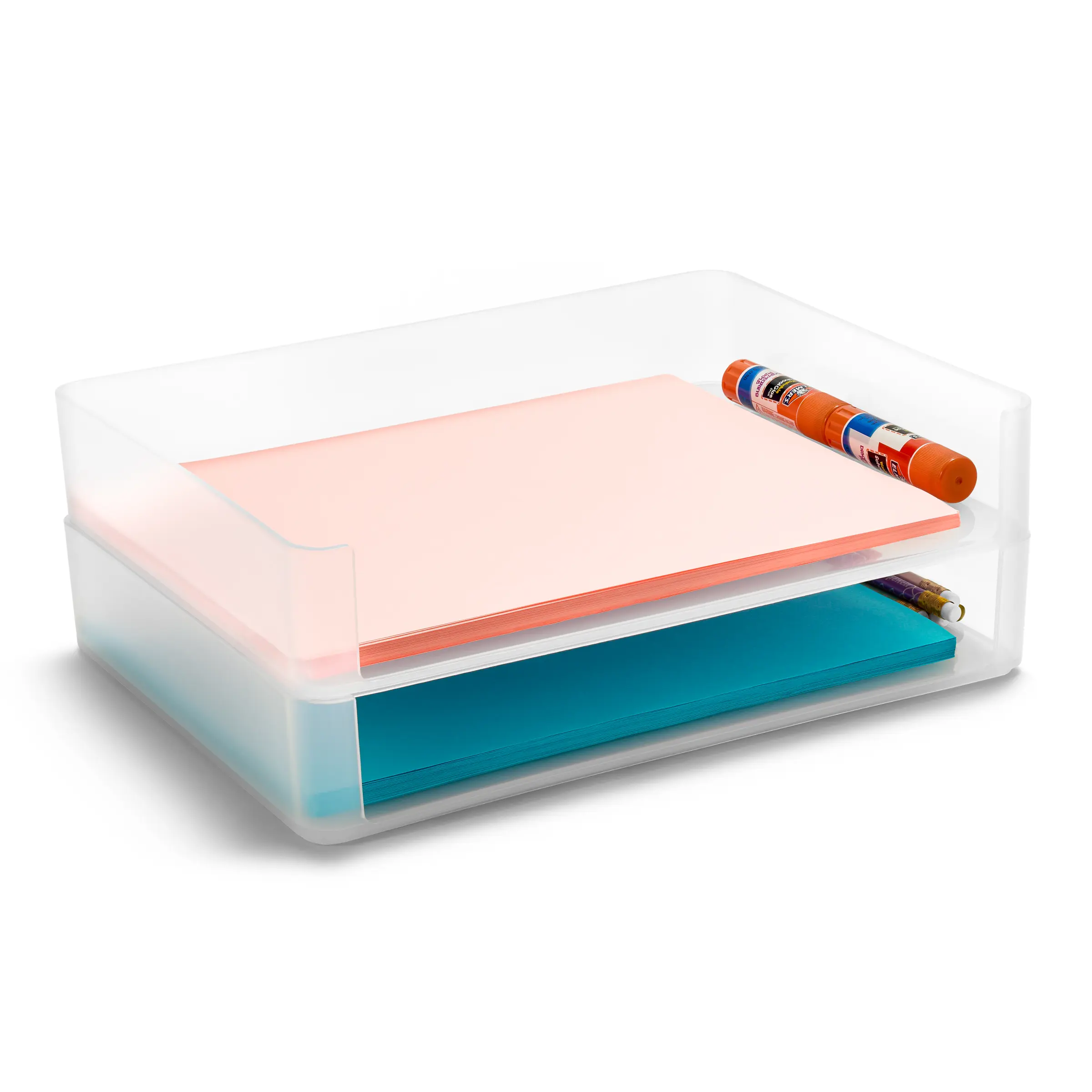 Sorbus 2-Piece Stackable Plastic Letter Tray Organizer - Desktop File Storage, Office Accessories for Home & Office Use