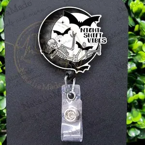 Night Shit Vibes Retractable Badge Reel