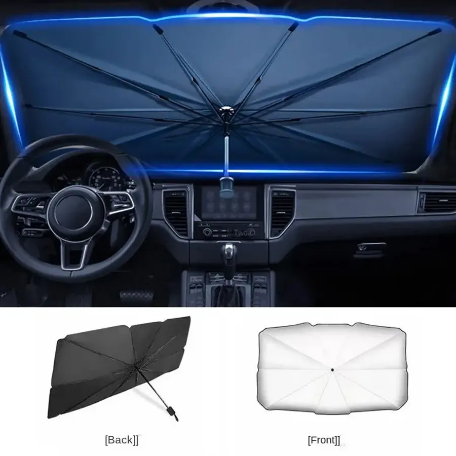 2026 Summer Foldable Car Front Window Sun Shade Umbrella - Anti-UV, Heat-Insulating, Heat Shielding Sun Blocker for Most Cars, Universal for Most Vehicles