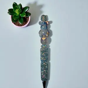 Blue Cosmic Teddy Bear Beaded Pen