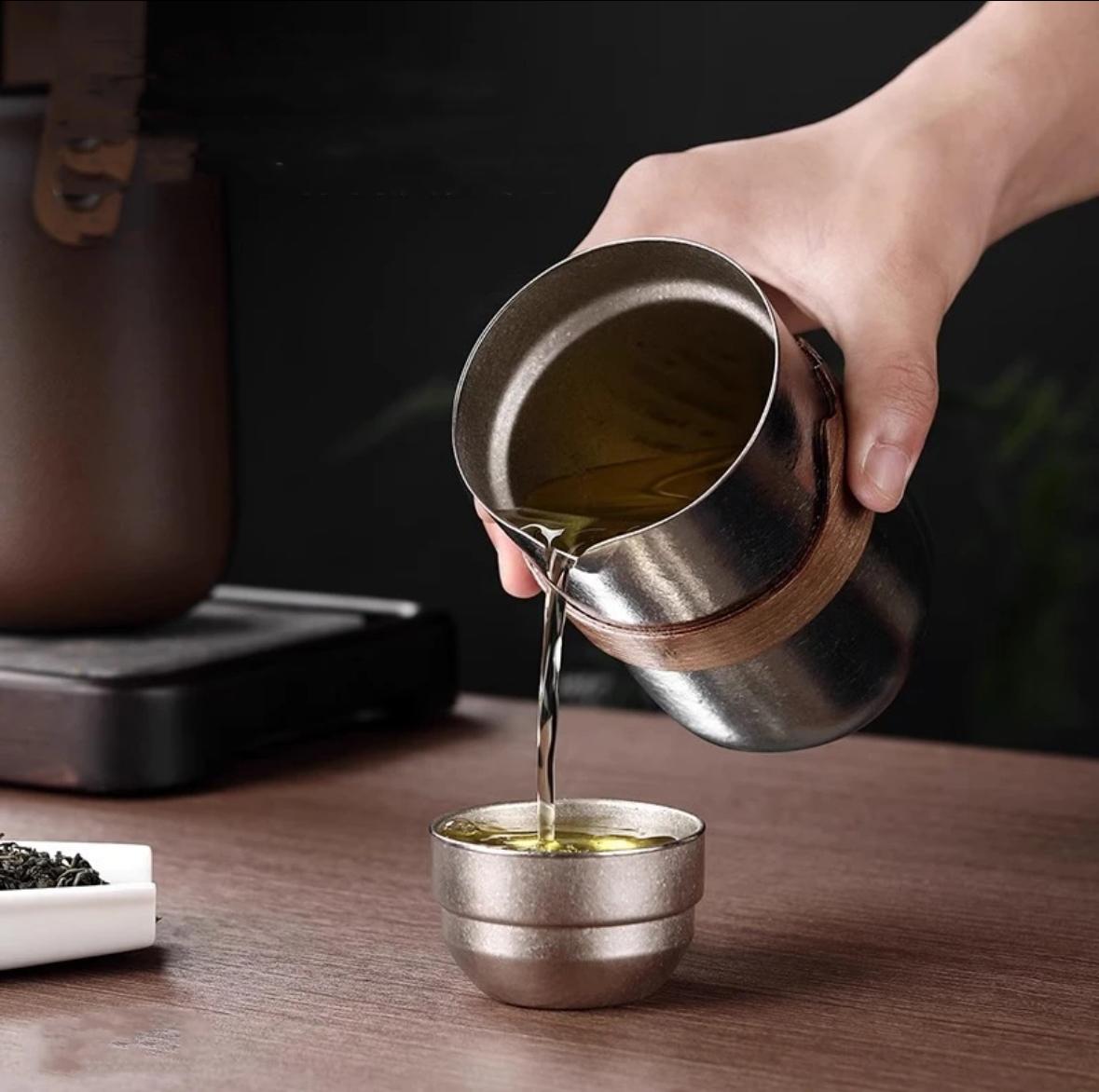 Titanium Portable Tea Set Super Light Weight High Tech Material