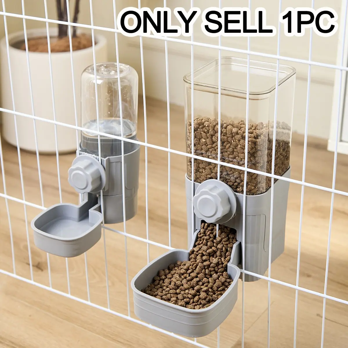 Pet Automatic Feeder, Feeding Food Feeders, Automatic Water Feeder, 1/2 Counts Large Capacity Hanging Pet Feeder/Drinker, Hanging Pet Bowl, Suitable for Rabbit, Cat, Dog, Guinea Pig