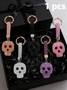 New Skull Head Handmade Rhinestone Keychain, Luxury Minimalist Style, Perfect for Men Women Kids, Bag Charm Car Key Chain Phone Strap Gift Valentine's Day,lovers
