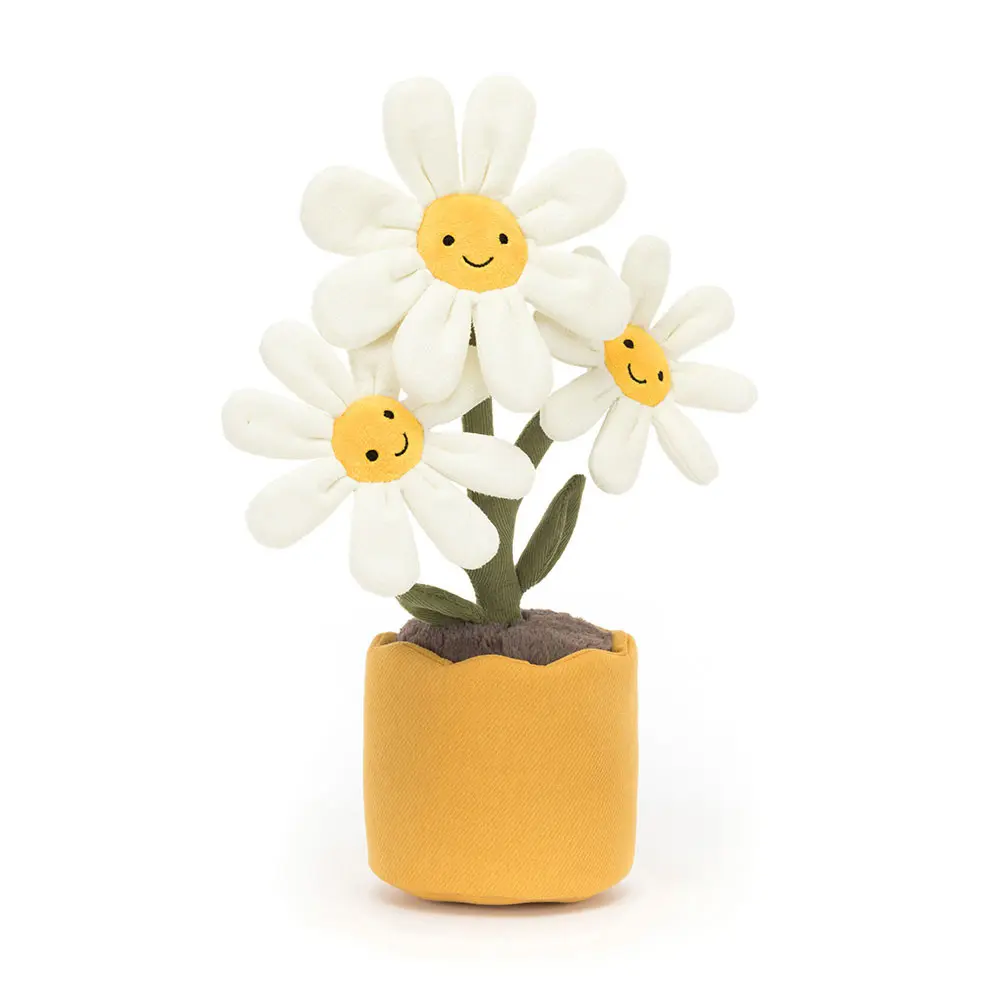 Cute Daisy Flower Plush Pot | Smiling Flower Stuffed Plush | Kawaii Room Decor | Soft Desk Decor | Cozy Gift for Kids & Adults