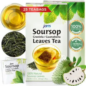Jans 100% Soursop Graviola / Guanabana Leaves Tea (25 tea bags) | Cholesterol-Free, Sugar-Free, Sodium-Free | Herbal Aroma for Immunity