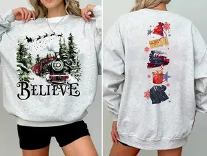 VIntage Polar Express Christmas Sweatshirt, Believe Polar Express Hoodie, Retro 90s Christmas Movies Tee, Christmas Gift